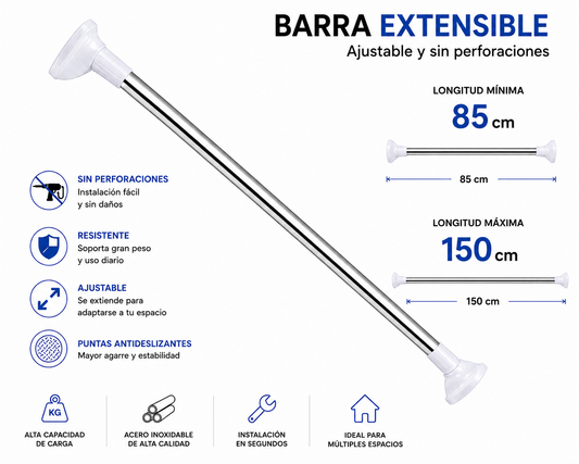 Barra Ajustable de Fijación Firme
