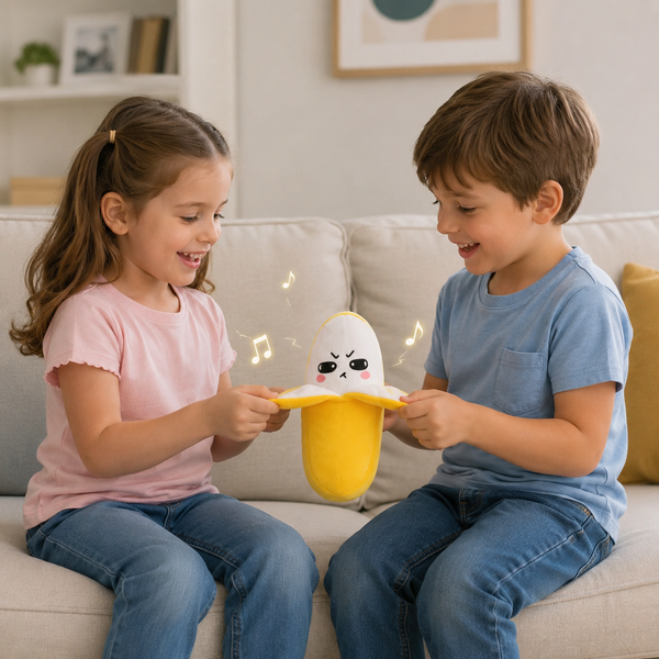 Peluche Plátano Musical Suave y Amigable