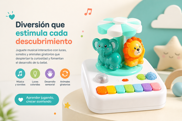 Piano Musical Carrusel Animales Alegre